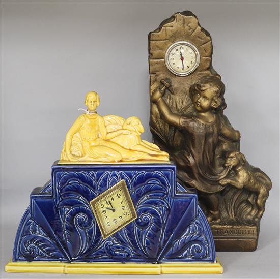 Two Deco style clocks